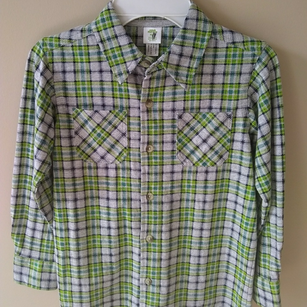 Long Sleeve Plaid Woven Button Down